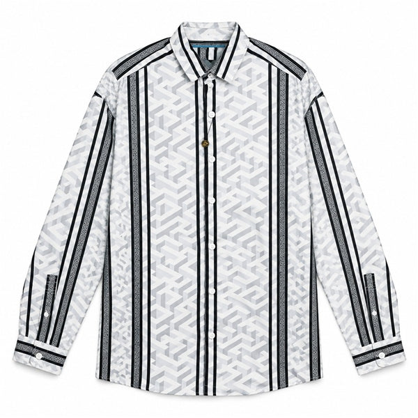 Blk Gry LS Geo Shirt C/P 60 Drill Clothing Co.