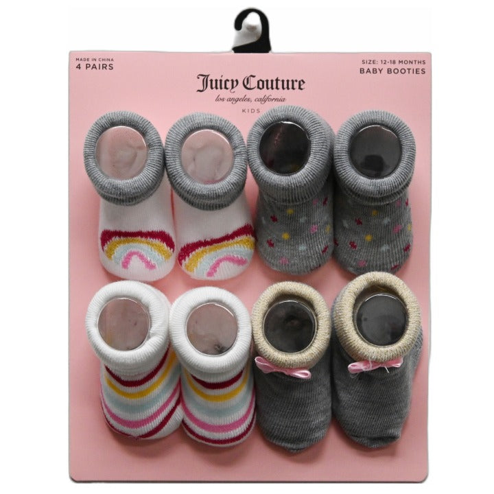 4pk INFANT GIRLS RAINBOW BOOTIES ASST SIZE C/P 60