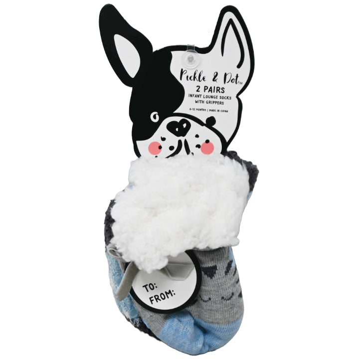 2pk BABY MULTI COZY SOCKS W/SHERPA ASST SIZE C/P 60