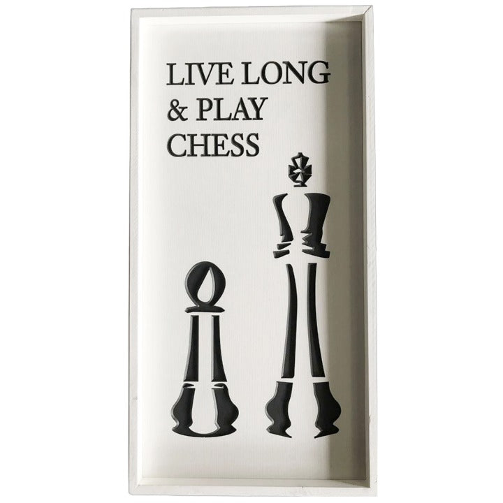 16"x31.5" CHESS LL&P ENGRAVED MDF W/ WOOD FRAME C/P 4