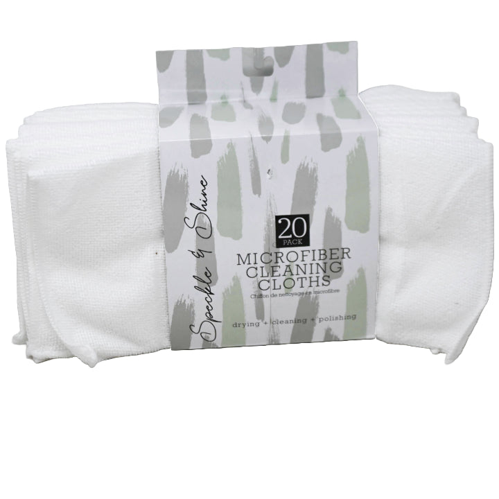 20pk SOLID WHITE MICROFIBER CLOTH C/P 24