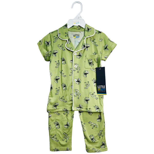 Grn Dino Toddler 2pc Pajama Set C/P 48 Little Dreamer