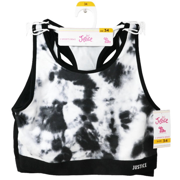 Girls Sz 34 2pk Sports Bra Set C/P 24 Justice