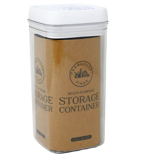 *OUTSIDE OF US* 1.2L White Square Plastic Container C/P 40