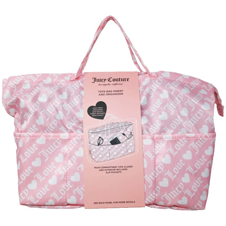 PINK & WHITE PRINT NYLON TOTE ORGANIZER JUICY COUTURE C/P 20