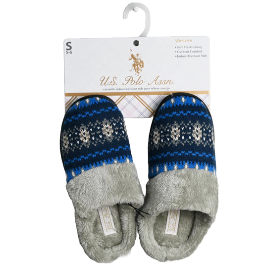U.S. POLO ASSN. LADIES SLIPPERS W/FUR SIZE S-XL C/P 24