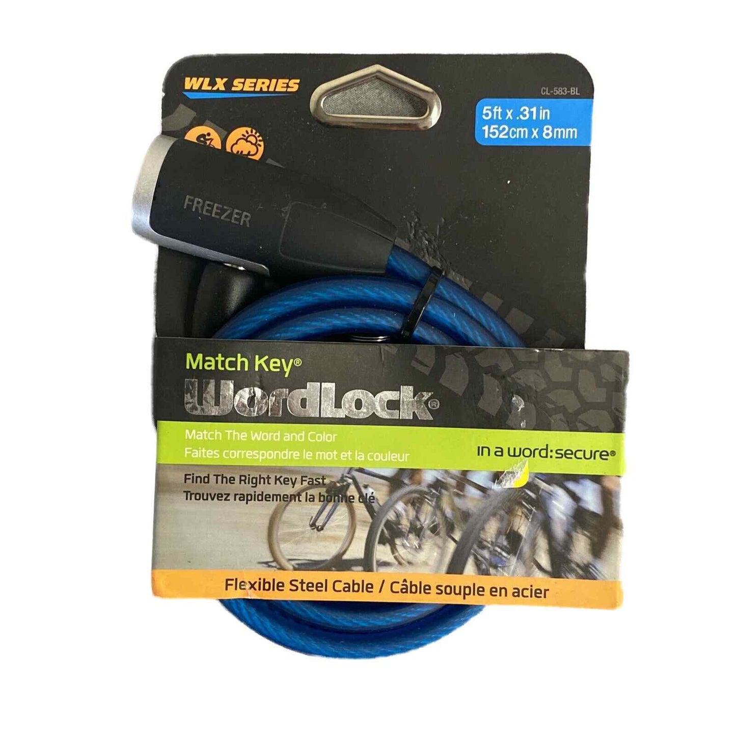 5ft x .31" BLUE MATCHKEY CABLELOCK C/P 32