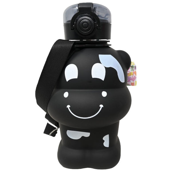 Blk Cow Bottle w/Straw C/P 24 West & 5th