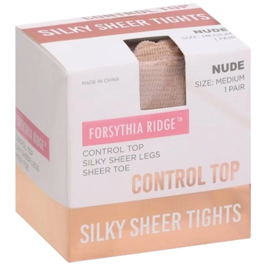 1pk MED. LADIES NUDE SHEER TIGHTS W/CONTROL TOP C/P 36