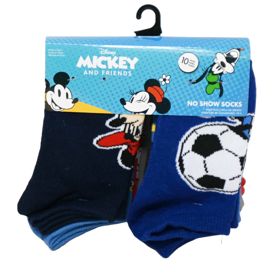 10pk MICKEY MOUSE ALL STAR NS SOCKS SIZE 6-8 C/P 60