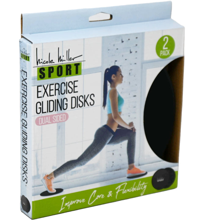 NICOLE MILLER BLACK EXERCISE GLIDING DISKS C/P 24