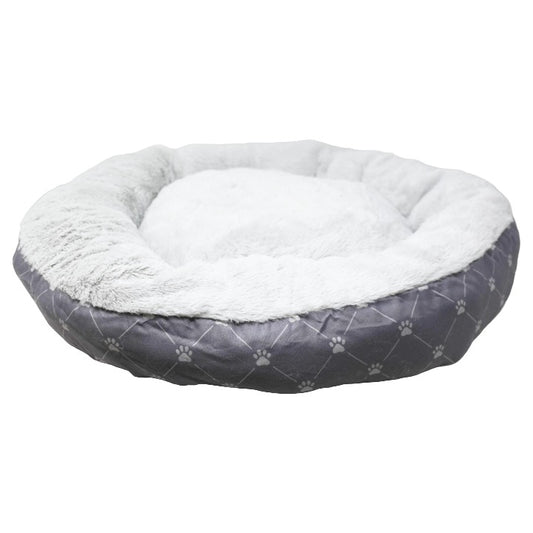 21.5"RND GRAY DELICATE PET BED C/P 12
