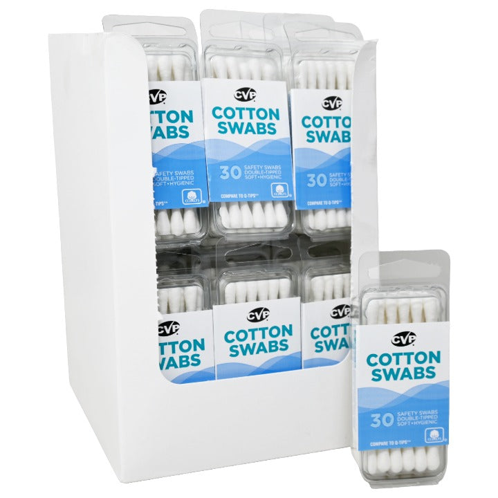 30ct Cotton Swabs Plastic Sticks CVP C/P 96
