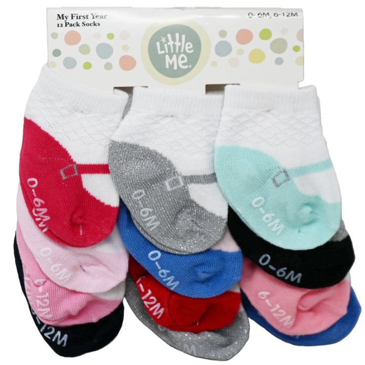 Little Me 12 PK SOCKS - GIRL BALLET C/P 36