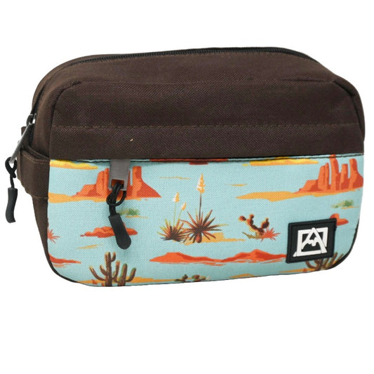 *OUTSIDE OF CA* SMALL BROWN/PRINT MEN TOILETRY BAG AVALANCHE C/P 30