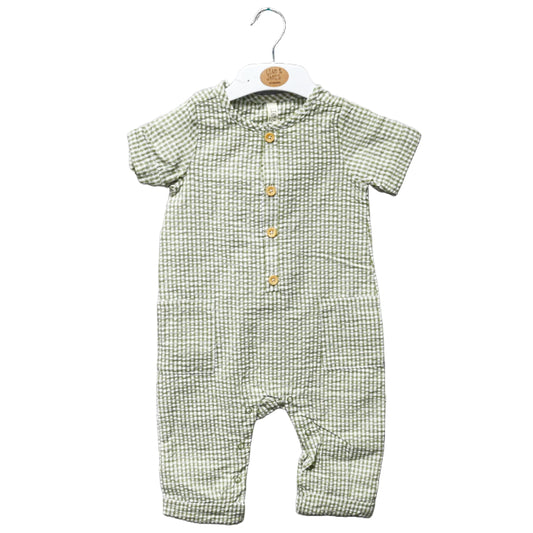 INFANT SAGE. GINGHAM COVERALL C/P 48