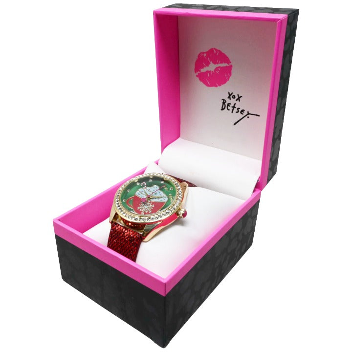 Gld Dial Xmas Watch C/P 50 Betsey Johnson