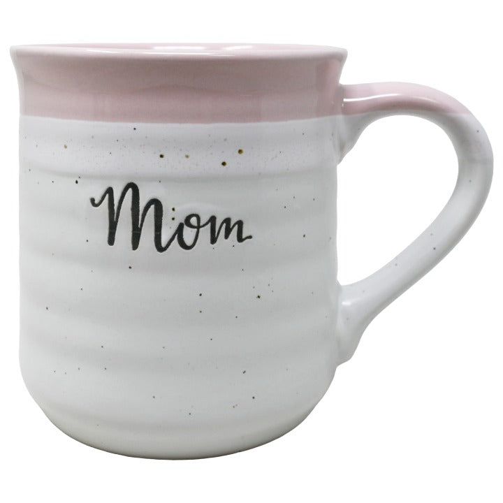 CERAMIC MOM 3-TONE WHT/LT/PNK/PINK MUG C/P 4