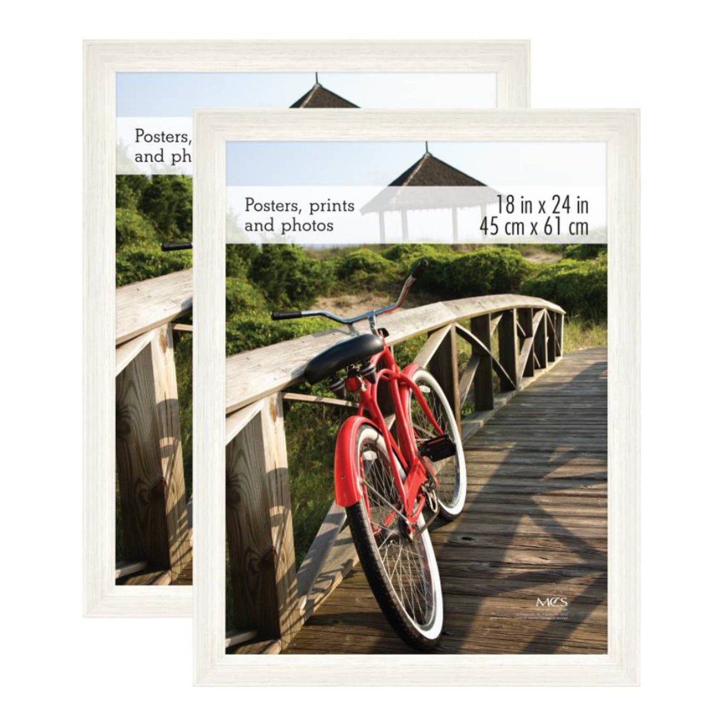 2pk 18"x24" MUSEUM POSTER FRAME BARNWOOD WHITE WOODGRAIN C/P 1