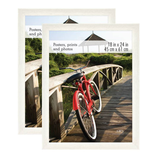 2pk 18"x24" MUSEUM POSTER FRAME BARNWOOD WHITE WOODGRAIN C/P 1