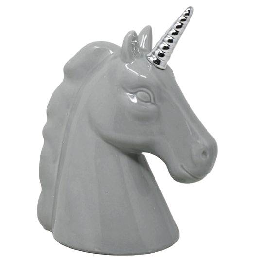 7x4.5x9 Grey Unicorn Ceramic Decor C/P 12