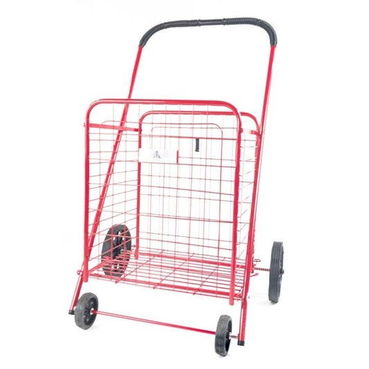*OUTSIDE OF CA* Cart Lg Shopping Cart Red 4 Rubber Wheel Collapsible C/P 4