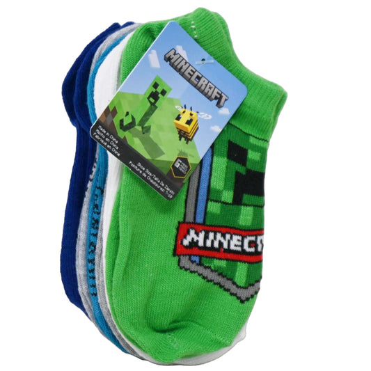 6pk MINECRAFT BADGE OG HONOR NS SOCKS SIZE 4-6 C/P 24