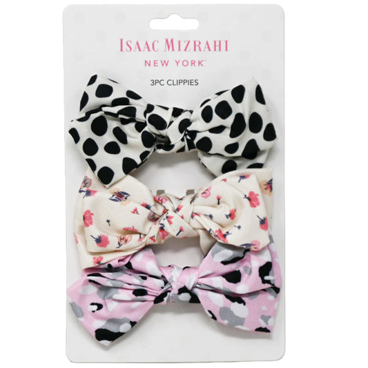 Isaac Mizrahi 3PK BOW CLIPPIES C/P 36