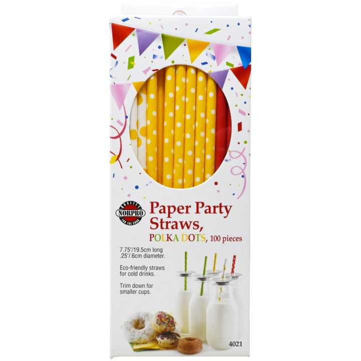 100pc Polka Dot Straws C/P 100 Norpro