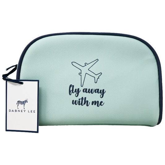 *OUTSIDE CA* BLUE COSMETIC BAG W/FLY AWAY WITH ME PRINT DABNEY LEE C/P 40