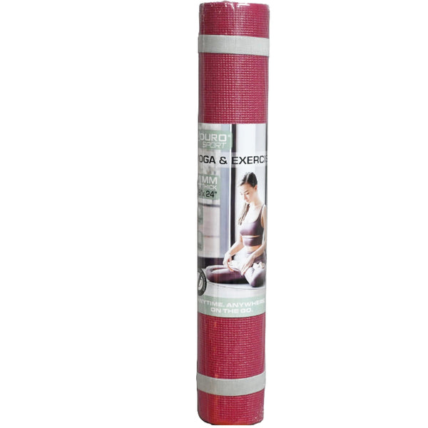 68"x24" (4mm) ADURO BURGUNDY YOGA & EXERCISE MAT W/CARRYING STRAP C/P 12