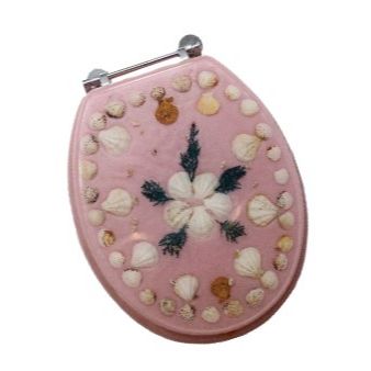 *OUTSIDE OF CA*Toilet Seat Pnk Shells Polyresin C/P 4