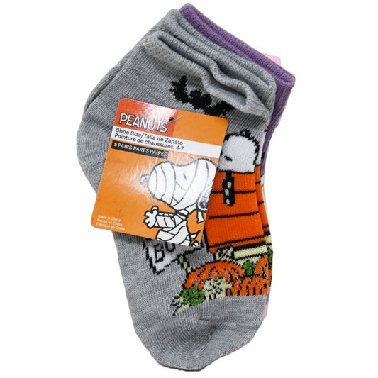 5pk PEANUTS GIRL SOCKS SIZE 2T-4T C/P 60