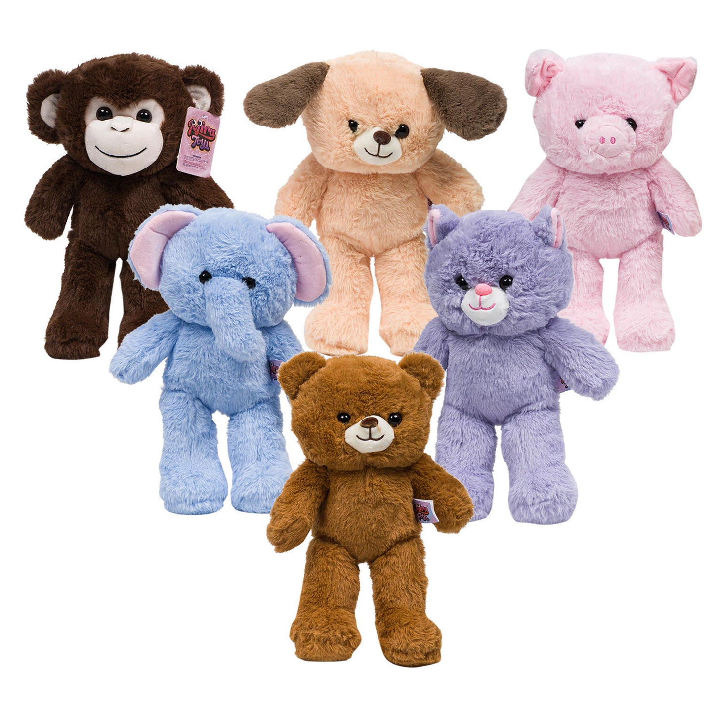 9" 6-ASST PLUSH ANIMALS C/P 72