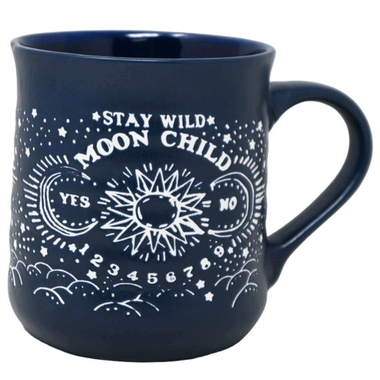18oz WHITE/NAVY MOON CHILD POTTER MUG C/P 24