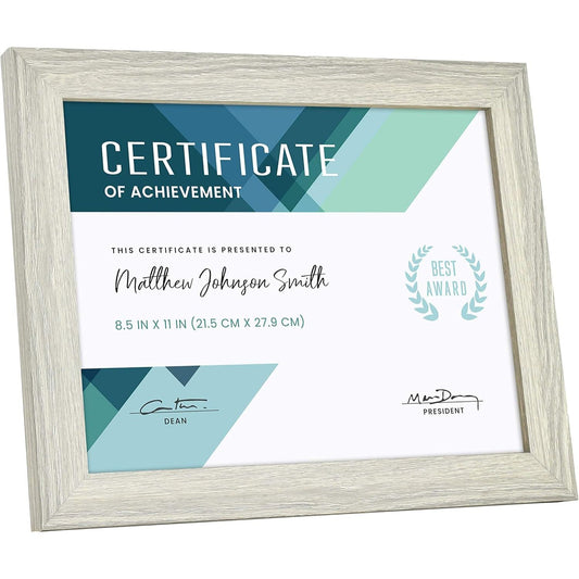 4pk 8.5X11" GRAY WOODGRAIN FRAME C/P 1