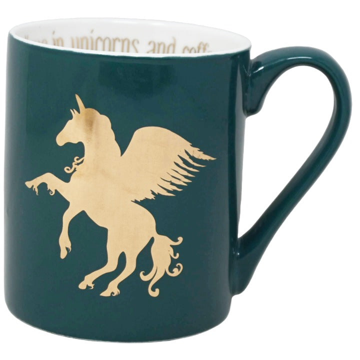 16oz Dark Teal Unicorn Mug C/P 36