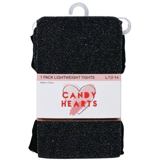 1pk BLK CH SPARKLE LWT FOOTED SOCKS SIZE 12-14 C/P 60