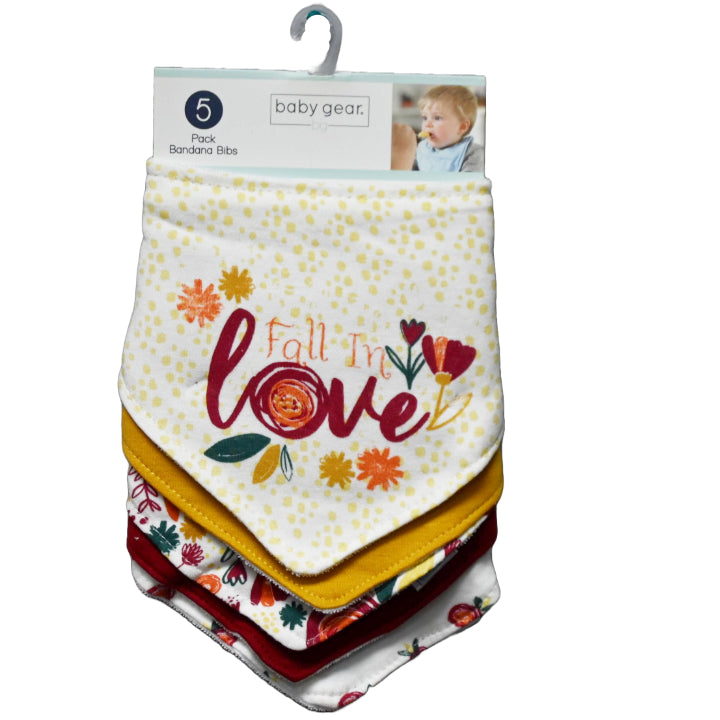 5pk FLORAK BANDANA BIBS C/P 72