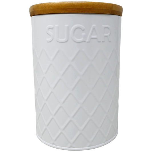 Wht Bamb Sugar Canister C/P 12