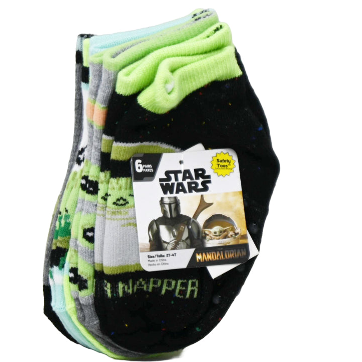 6pk 2T-4T THE MANDALORIAN LITTLE BOUNTY QTR SOCKS C/P 12