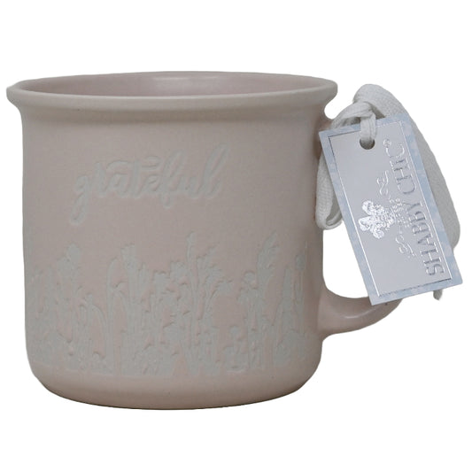 Debossed "Grateful" Camper Mug Shabby Chic C/P 36