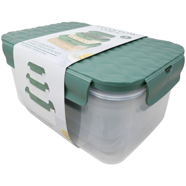 3pk Grn Rect Food Container Set C/P 12 Phantom Chef