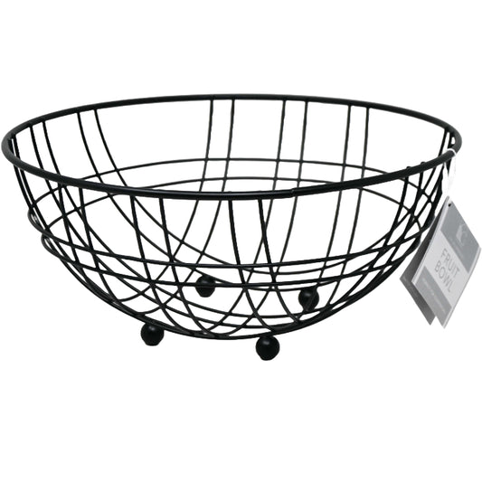 Matte Black Double Wire Grid Fruit Basket C/P 24