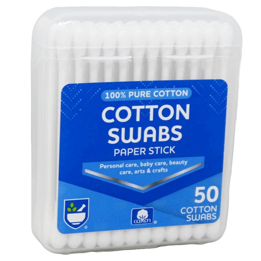 50ct Cotton Swabs Paper Sticks C/P 48