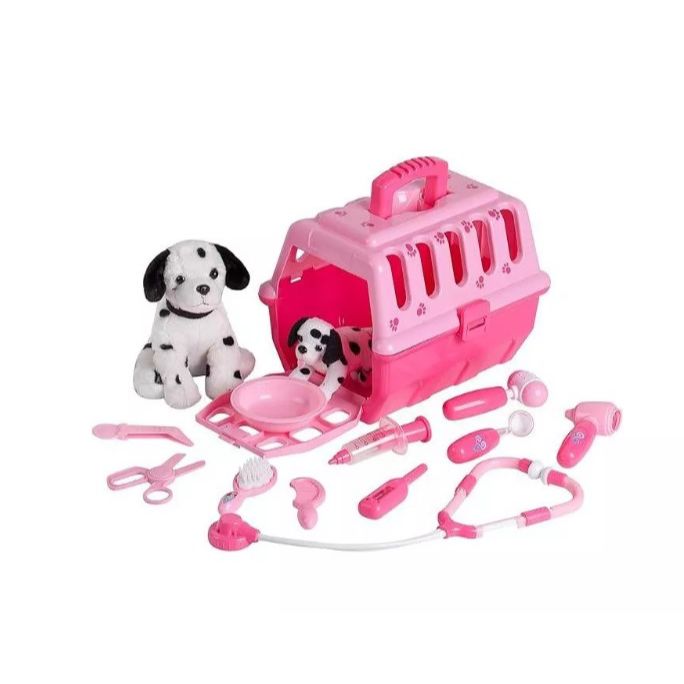 PINK PET CARRIER PLAYSET C/P 8