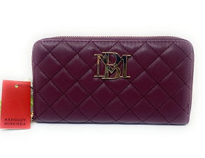 Badgley Mischka Diamond Quilting Long Wallet-Plum C/P 50
