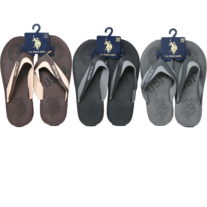 U.S. POLO ASSN. MEN'S ASST SIZE & COLOR BLK/GRY/BRN SANDALS C/P 36