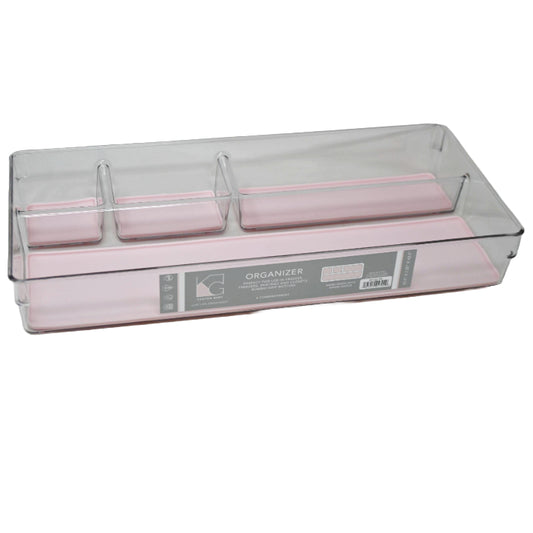 15.5x7x2.5" 4 Section Plastic Storage Organizer with Non-Slip Bottom C/P 12