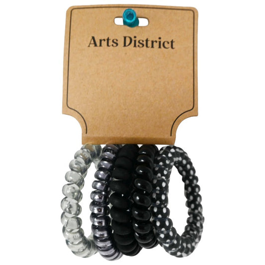 5pk Spiral Coil Hair Ties Gray C/P 400